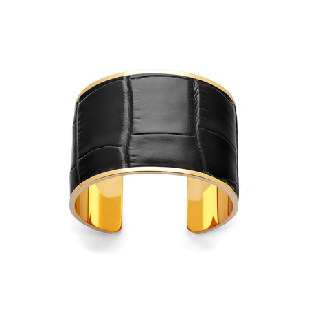 Cleopatra Cuff Bracelet in Black Croc Cleopatra Cuff Bracelet in Black Croc