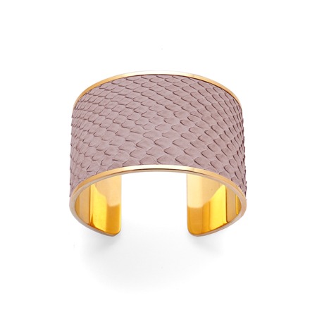 Cleopatra Cuff Bracelet in Nude Nubuck Python Cleopatra Cuff Bracelet in Nude Nubuck Python