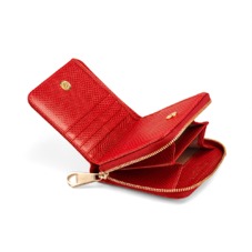 Mini Continental Zipped Coin Purse in Berry Lizard