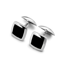Sterling Silver & Onyx Square Cufflinks