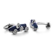 Sterling Silver & Enamel Classic Car Cufflinks in Blue