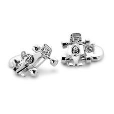 Sterling Silver Racing Car & Chequered Flag Cufflinks