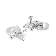 Sterling Silver Spitfire & Enamel RAF Roundel Cufflinks