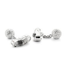 Sterling Silver Football & Boot Cufflinks