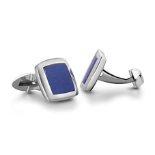 Sterling Silver & Lapis Square Cufflinks