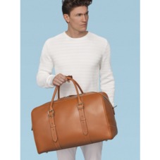 Large Harrison Weekender Travel Bag in Smooth Tan