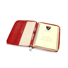 A5 Zipped Padfolio in Berry Lizard & Cream Suede