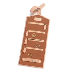 Travel Jewellery Roll in Deer Saffiano