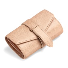 Travel Jewellery Roll in Deer Saffiano