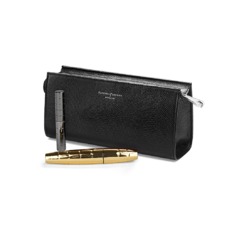 Small Cosmetic Case in Jet Black Lizard