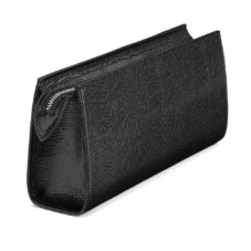 Small Cosmetic Case in Jet Black Lizard