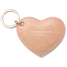 Heart Key Ring in Deer Saffiano