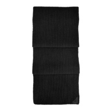 Rib Knit Cashmere Blend Scarf in Black