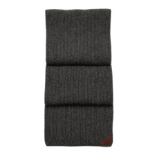 Rib Knit Cashmere Blend Scarf in Charcoal