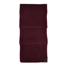 Rib Knit Cashmere Blend Scarf in Burgundy