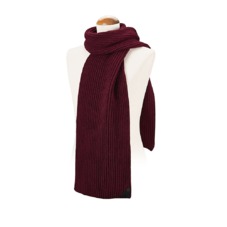 Rib Knit Cashmere Blend Scarf in Burgundy