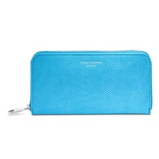Continental Clutch Zip Wallet in Aquamarine Lizard