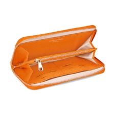 Continental Clutch Zip Wallet in Orange Lizard