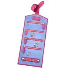 Travel Jewellery Roll in Raspberry Lizard