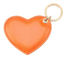 Heart Key Ring in Orange Lizard
