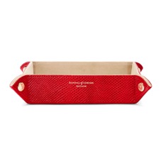 Medium Tidy Tray in Berry Lizard & Cream Suede