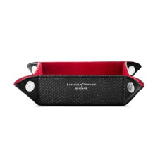 Mini Tidy Tray in Jet Black Lizard & Red Suede