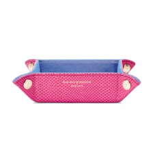 Mini Tidy Tray in Raspberry Lizard & Pale Blue Suede