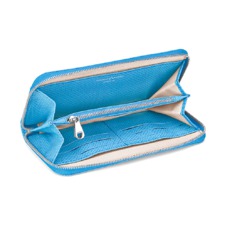 Continental Clutch Zip Wallet in Aquamarine Lizard