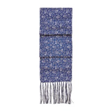 Men's Paisley Silk Scarf in Cobalt Blue
