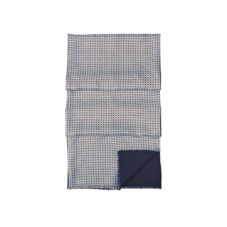 Men's Double Faced Silk & Wool Scarf in Light Blue & Navy