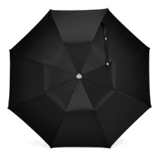 Mens Compact Automatic Umbrella with Maplewood Handle in Black