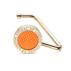 Aspinal Handbag Hook in Orange Lizard