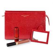 Medium Cosmetic Case in Berry Lizard