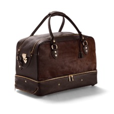 Portofino Rolling Travel Bag in Brown Calfskin & Brown Haircalf