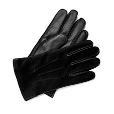 Shadow Men's Suede & Leather Gloves in Black