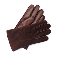 Shadow Men's Suede & Leather Gloves in Brown