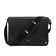 Anderson Large Messenger Bag in Black Saffiano