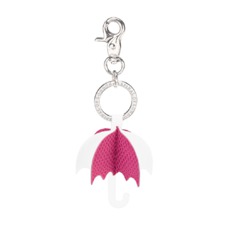 Origami Umbrella Handbag Charm & Keyring in Raspberry & Alabaster White