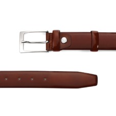Men's Formal Leather Belt in Brown Shine