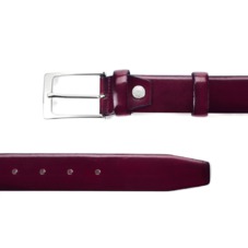 Men's Formal Leather Belt in Burgundy Shine