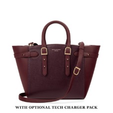 Midi Marylebone Tech Tote in Burgundy Saffiano