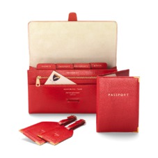Classic Travel Collection in Berry Lizard & Cream Suede