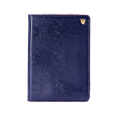 iPad Mini Stand Up Case in Midnight Blue Lizard & Red Suede