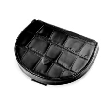 Horseshoe Coin Holder in Deep Shine Black Croc