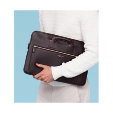 Connaught Document Case in Deep Shine Black Croc