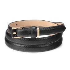 Ladies Skinny Westbourne Belt in Jet Black Lizard
