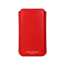 iPhone 6 Plus Leather Sleeve in Berry Lizard