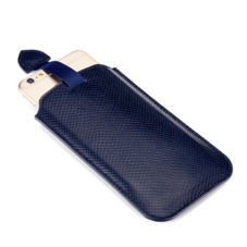 iPhone 6 Plus Leather Sleeve in Midnight Blue Lizard