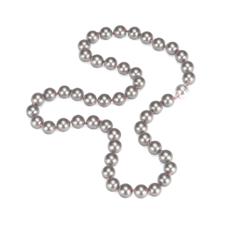Grey Sea Shell Pearl Necklace (with Pink Silk Thread)