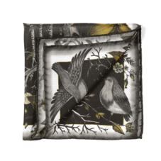 Robin Silk Twill Handkerchief in Black & Gold